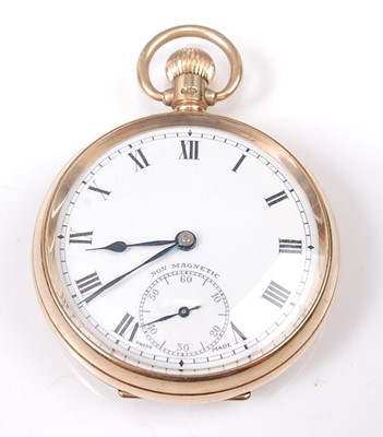 Lot 1200 - A Gents 9ct yellow gold open face pocket watch,...