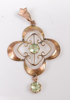 Lot 2583 - An Edwardian yellow metal openwork shamrock...