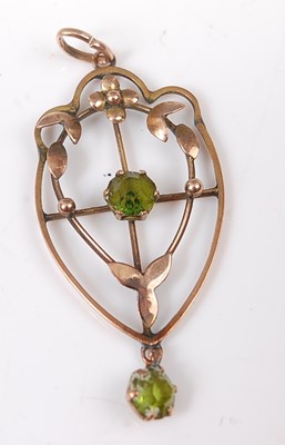 Lot 2584 - An Edwardian yellow metal openwork shield...