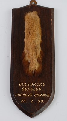 Lot 561 - * A taxidermy Fox (Vulpes vulpes) pad, mounted...