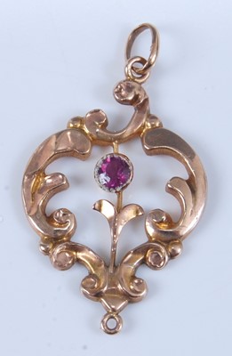 Lot 2639 - An Edwardian yellow metal open scrollwork...