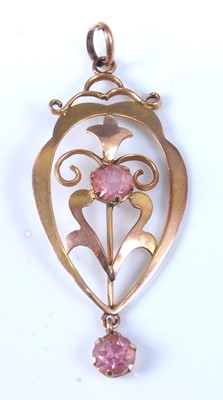 Lot 2645 - An Edwardian yellow metal openwork shield...