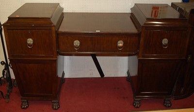 Lot 1111 - A Regency style mahogany and crossbanded twin...
