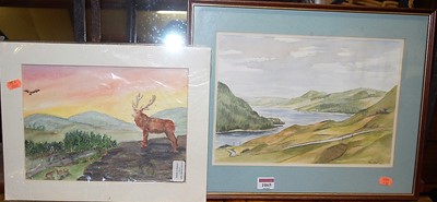 Lot 1070 - Ron Chalice - river landscape, watercolour,...