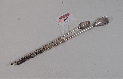 Lot 400 - A 20th century Yerba Mate bombilla; together...