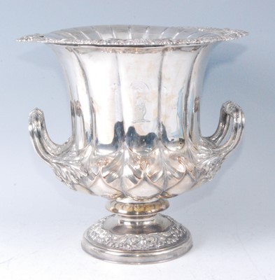 Lot 1138 - A circa 1900 silver plated pedestal wine...