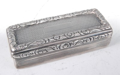 Lot 1142 - A George IV silver snuff-box, having engine...