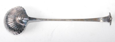 Lot 1148 - An early George III silver soup ladle, having...