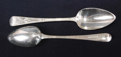 Lot 1151 - A set of six George IV silver dessert spoons,...