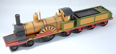 Lot 34 - A wooden scratch built model of a 4-2-2...