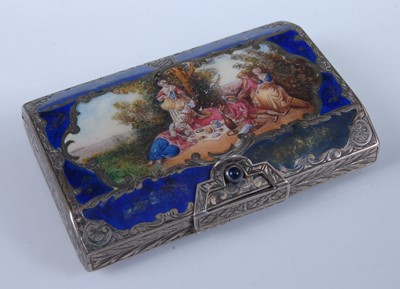 Lot 1278 - A continental silver and enamelled box, early...