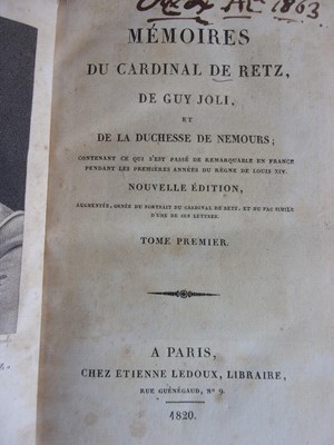 Lot 1006 - Memoirs Du Cardinal De Retz, De Guy Joli et De...