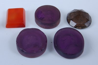 Lot 1277 - A group of five intaglio engraved glass...