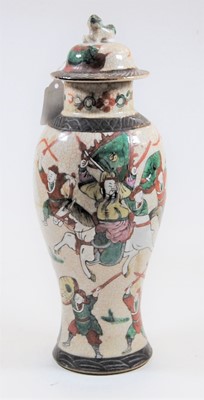 Lot 2 - A Chinese export crackle glaze vase and cover,...