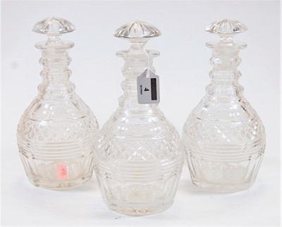 Lot 4 - A set of three circa 1830 cut glass triple...