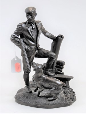 Lot 8 - A bronze composition figure group of a...