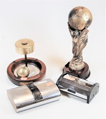 Lot 22 - An Art Deco chrome table cigarette box with...