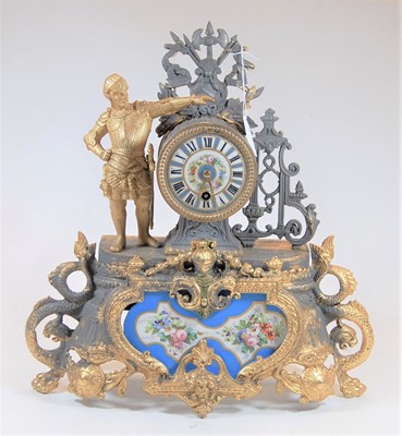 Lot 24 - A Louis XV style gilt metal and porcelain...