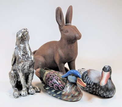 Lot 36 - One painted composition decoy duck, one other...