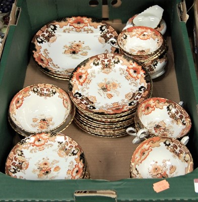 Lot 53 - An Edwardian Staffordshire gilt decorated part...
