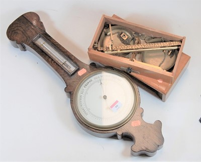 Lot 90 - A late Victorian rosewood cased aneroid...