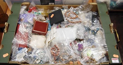 Lot 91 - A box of modern costume jewellery to include...