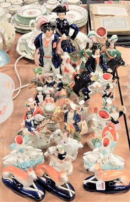Lot 101 - A large Victorian Staffordshire flatback...