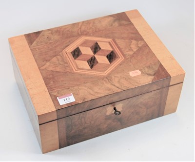 Lot 113 - A Victorian walnut and rosewood inlaid ladies...