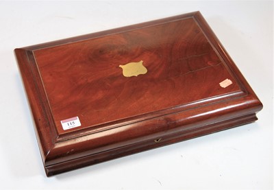 Lot 115 - A 1920s mahogany cutlery canteen, case only,...