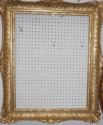Lot 1107 - A gilt wood rectangular picture frame,...