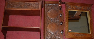 Lot 1110 - Arts and Crafts relief carved oak occasional...