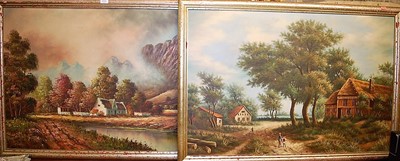 Lot 1014 - Mid-20th century school - Pair: landscape...