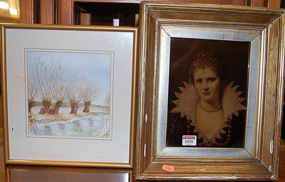 Lot 1029 - Early 20th century over-painted portrait...