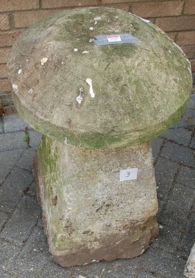 Lot 1140 - A Wiltshire staddle stone, height 76.5cm,...