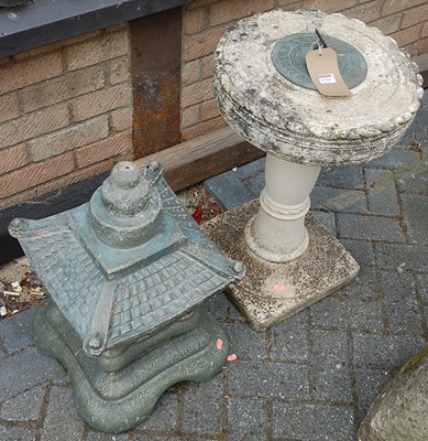 Lot 1144 - A reconstituted stone circular pedestal...