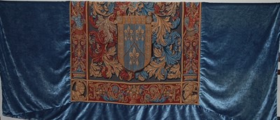 Lot 1155 - A large Continental embroidered tapestry wall...