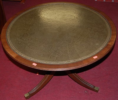 Lot 1158 - A reproduction mahogany and green leather...