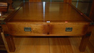 Lot 1159 - A contemporary yew wood and brass bound...