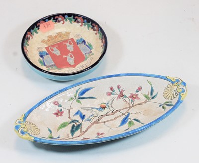 Lot 169 - A Longwy Pottery dish, of oval form, typically...