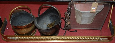Lot 1168 - Assorted circa 1900 fireside wares to include;...