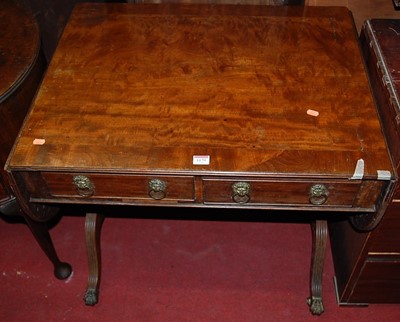 Lot 1179 - A 19th century mahogany crossbanded sofa table,...