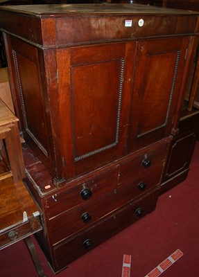 Lot 1180 - A 19th century mahogany double door side...
