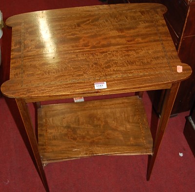 Lot 1183 - An Edwardian mahogany and chequer strung...