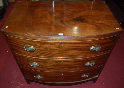 Lot 1185 - A 19th century mahogany bowfront chest of...