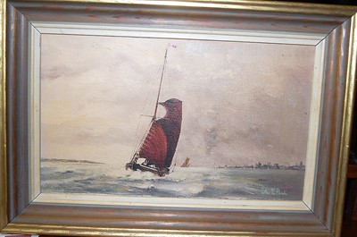 Lot 1039 - Arthur A Park - Sailing boats off the...