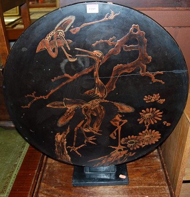 Lot 1189 - An early 20th century black Japan lacquered...