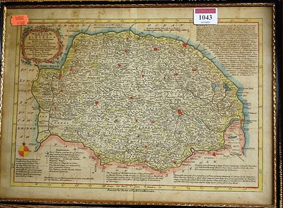 Lot 1043 - After Thomas Bowen - 18th century county map...