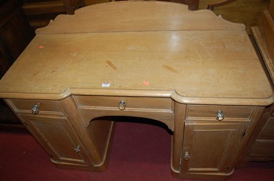 Lot 1196 - A Victorian pine round cornered ledgeback...