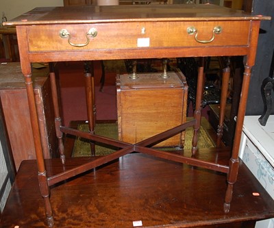 Lot 1207 - A 19th century mahogany single drawer side...