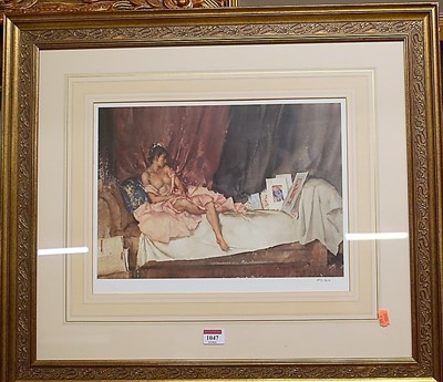 Lot 1047 - William Russell Flint, Cecelia and her studies,...